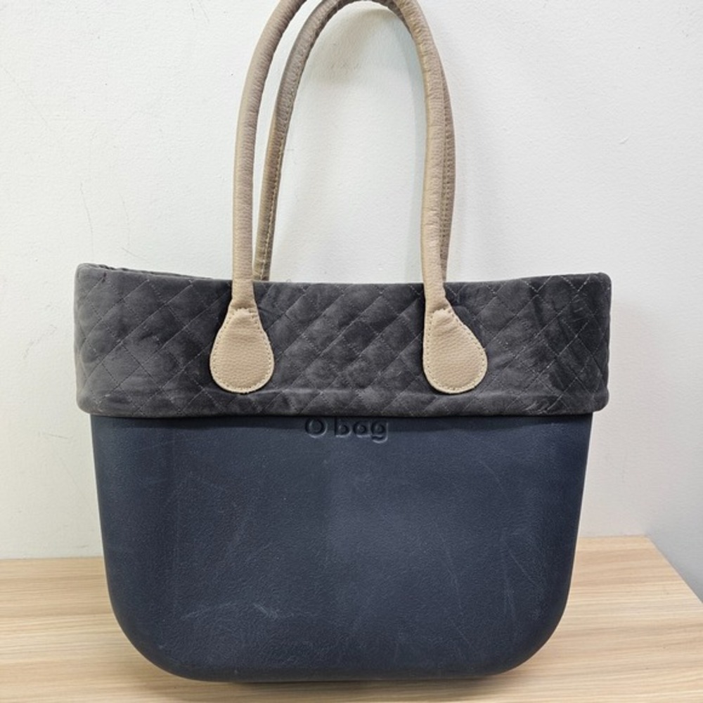 Italian‎ Navy Beach Tote Bag Womens Dark Blue Resort Utility O BAG Rubber ITALY